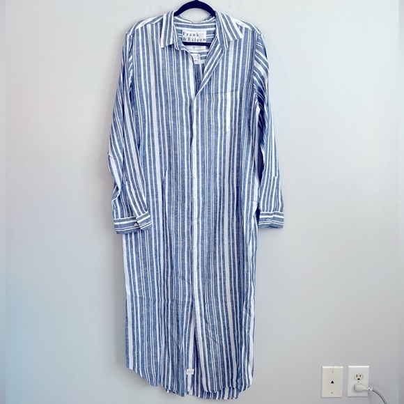 Frank & Eileen Blue and White Striped Midi Dress Reasonable offers considered! - Picture 2 of 5